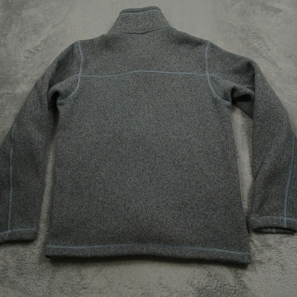 North Face Jacket Mens Small Gray Full Zip Fleece Pockets Outdoor Logo
